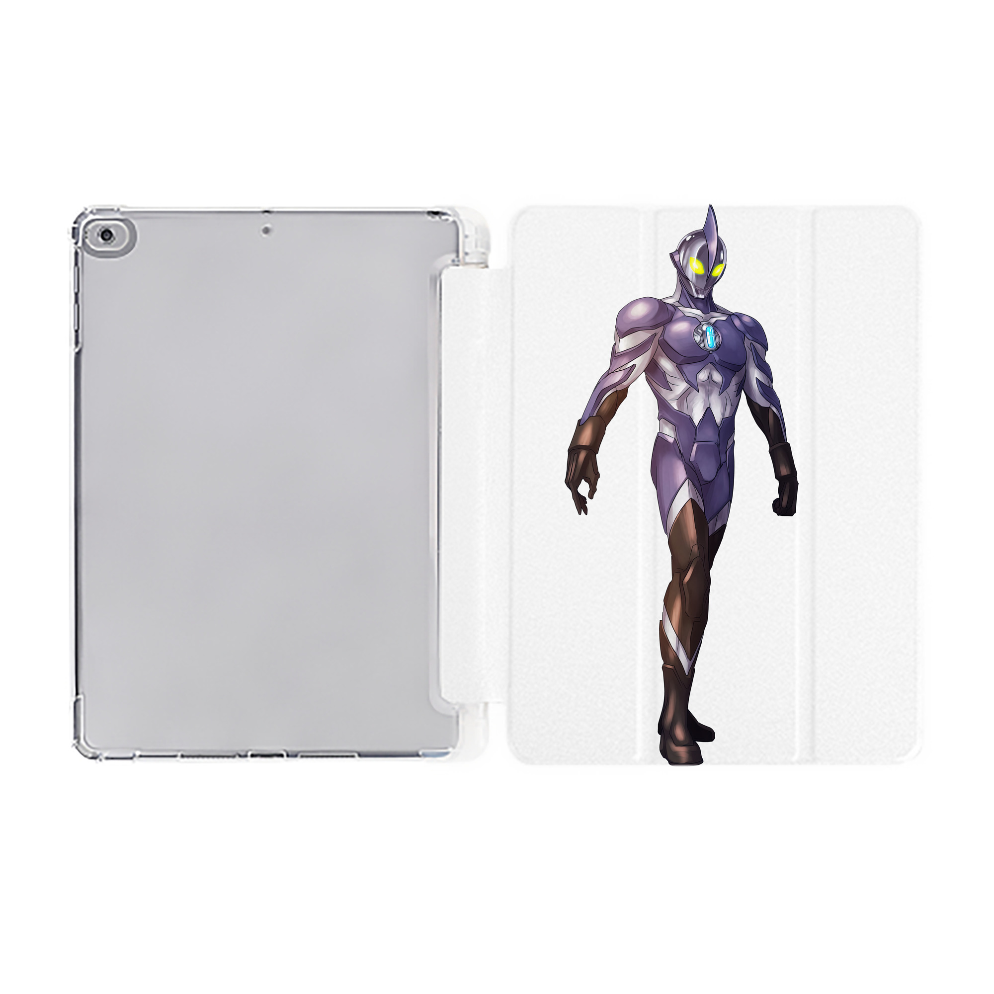 （画像用） ウルトラマン Ultraman IPad ケース ペン収納付き 三つ折りスタンド PUレザー×シリコン 対応機種9.5/10.5/10.9インチ